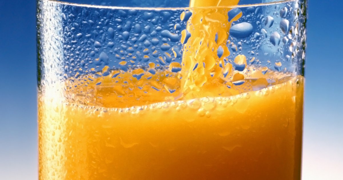 Glass of orange juice, a fast-acting sugar used to treat low blood sugar